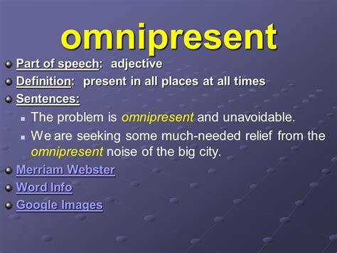 opposite of omnipresent|omnipresent definition webster.
